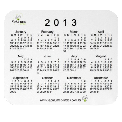 Mouse Pad Calendário